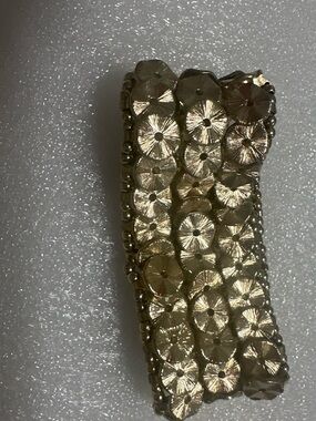 Gold Floral Pavé Stretch Bracelet